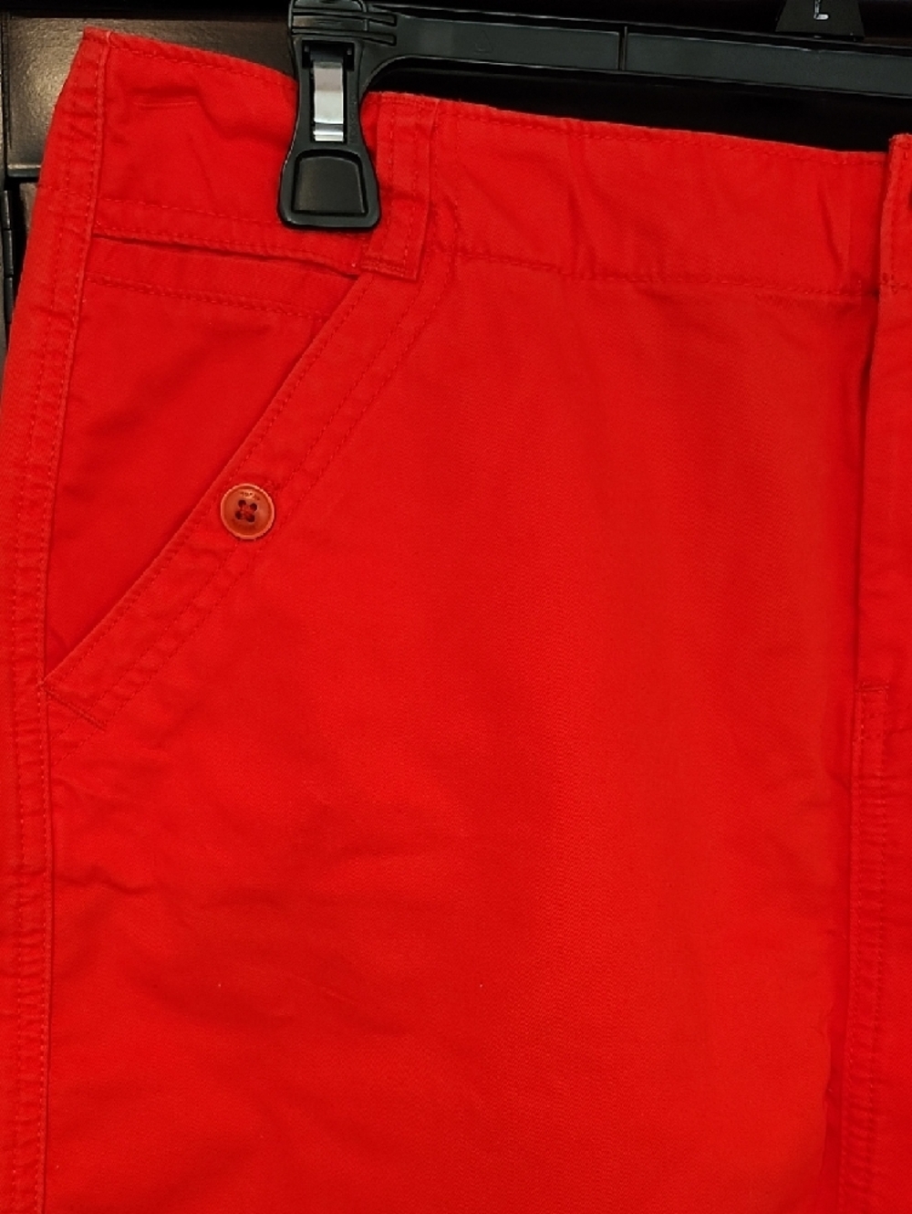 Tommy Hilfilger Bright Red-Orange Button-Front Skirt - Picture 2 of 9